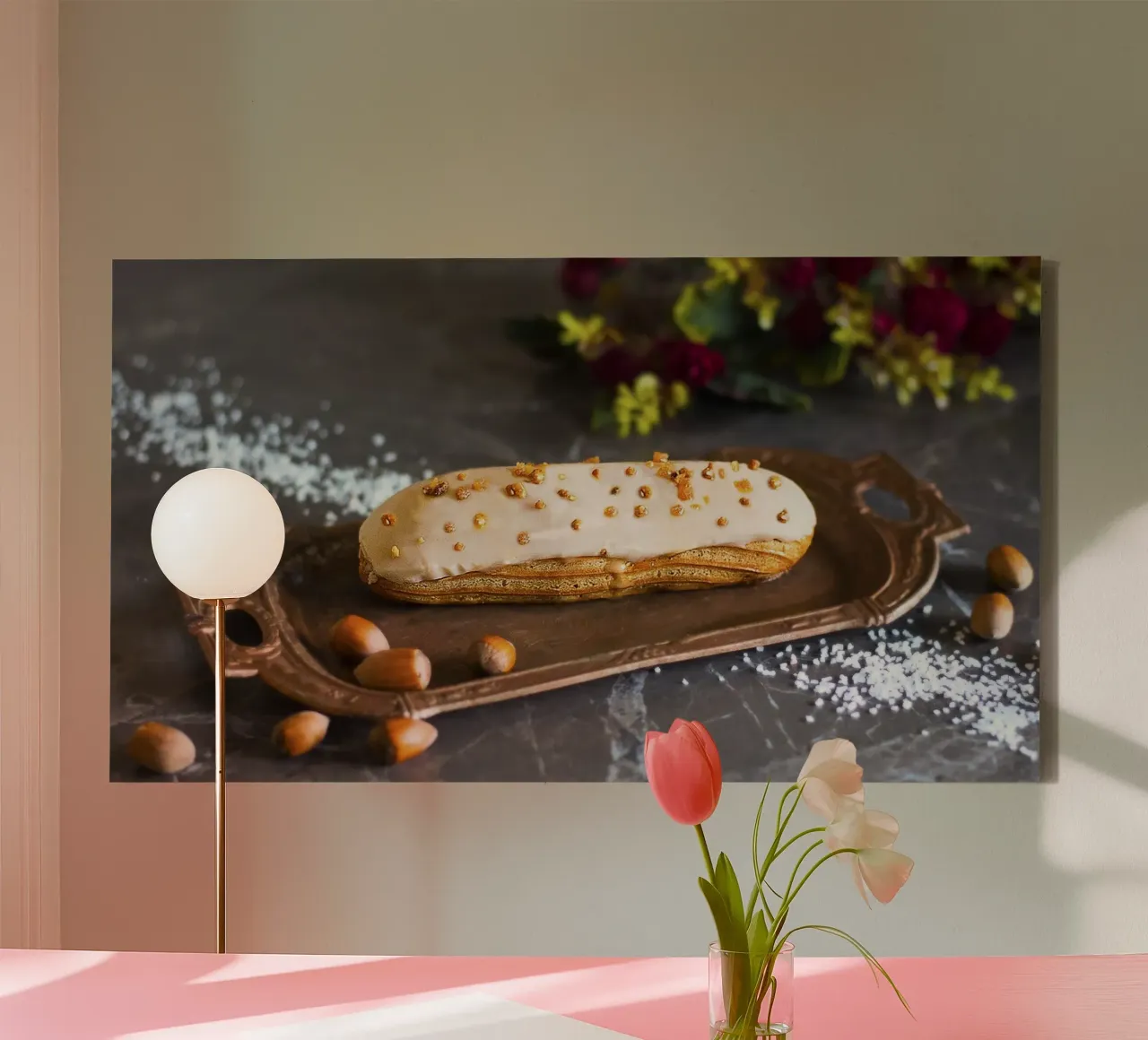Caramel Crunch Éclair – Fine Art Print canvas with Floater frame by jay