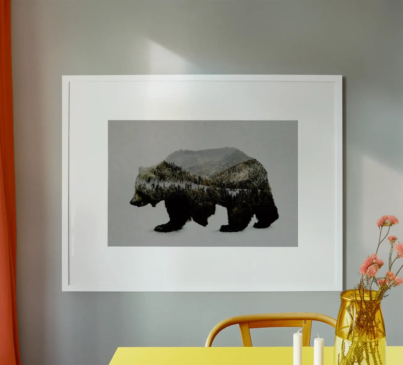 The Kodiak Brown Bear poster con telaio in plastica da Davies Babies