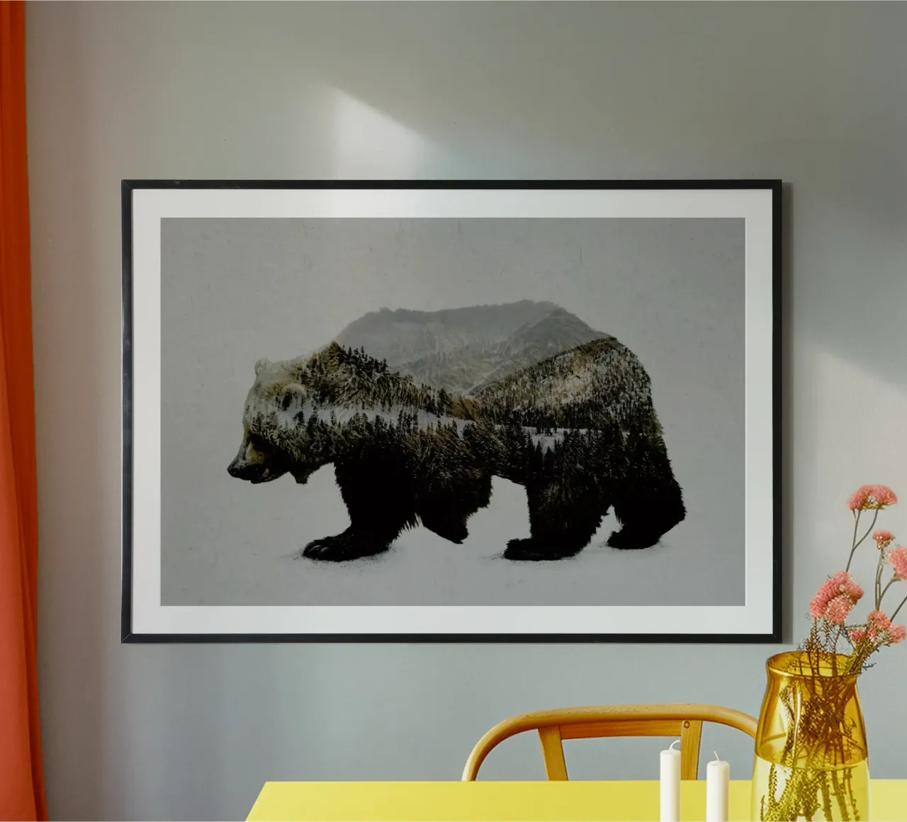 The Kodiak Brown Bear poster con telaio in plastica da Davies Babies
