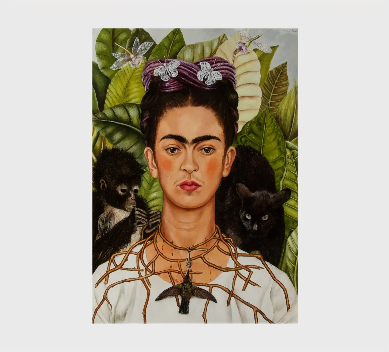 Untitled (Self-Portrait with Thorn Necklace and Hummingbird notebook by Jolie Prints
