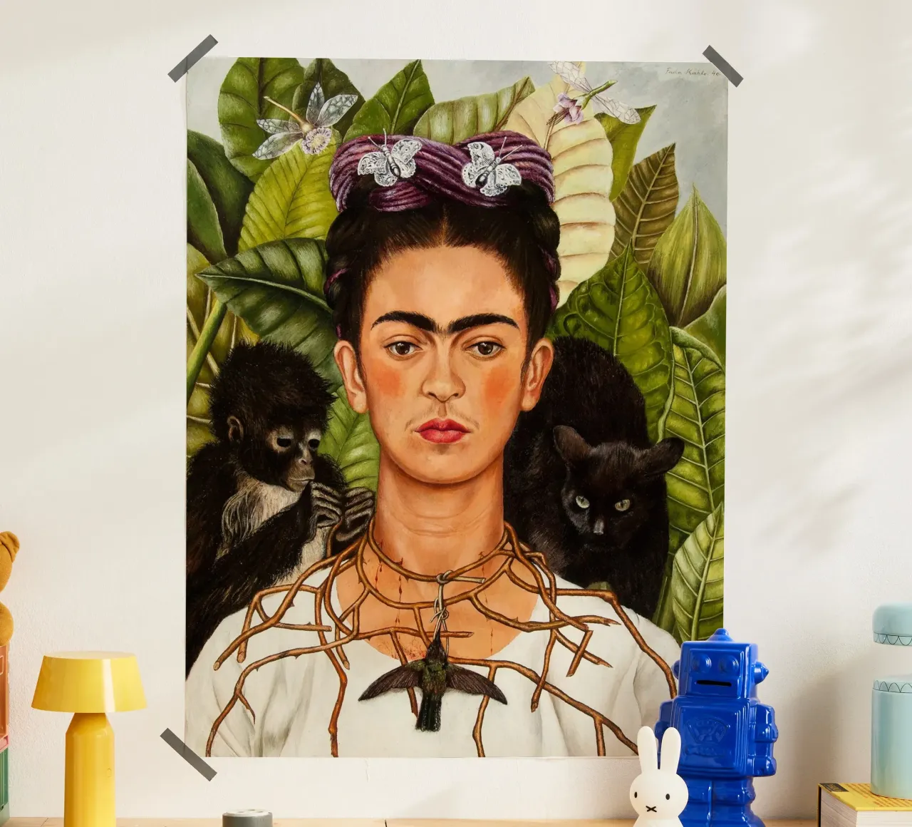 Senza titolo (Autoritratto con collana di spine e colibrì) poster da Jolie Prints