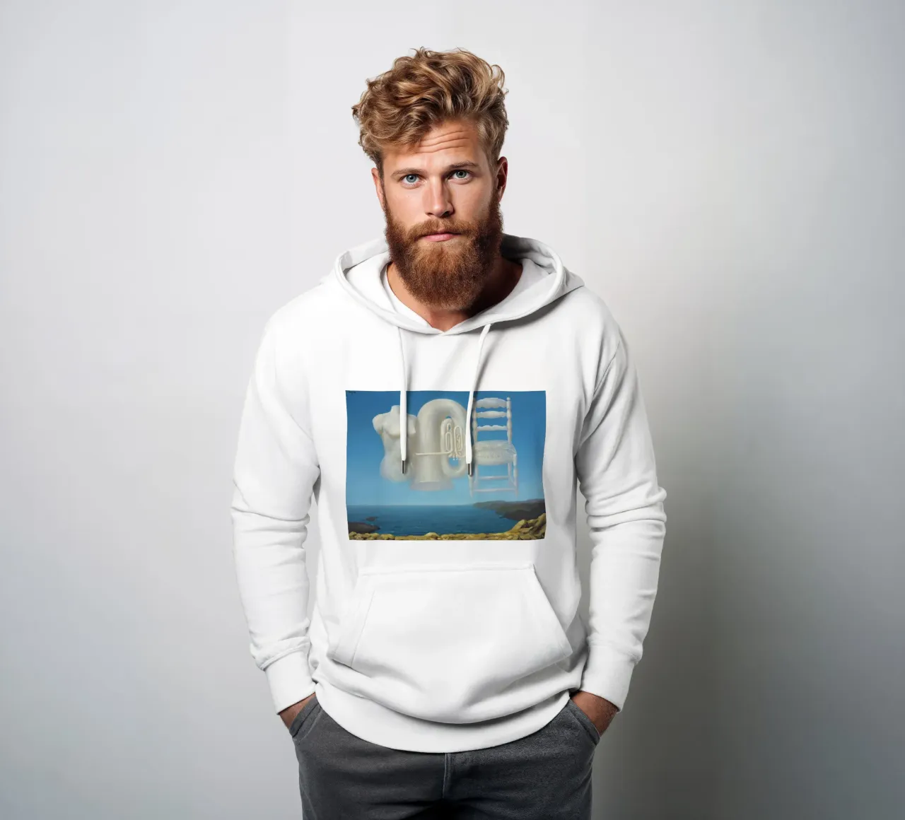 Le Temps Menaçant (Tempo minaccioso) - René Magritte felpa con cappuccio da Classic Art Prints