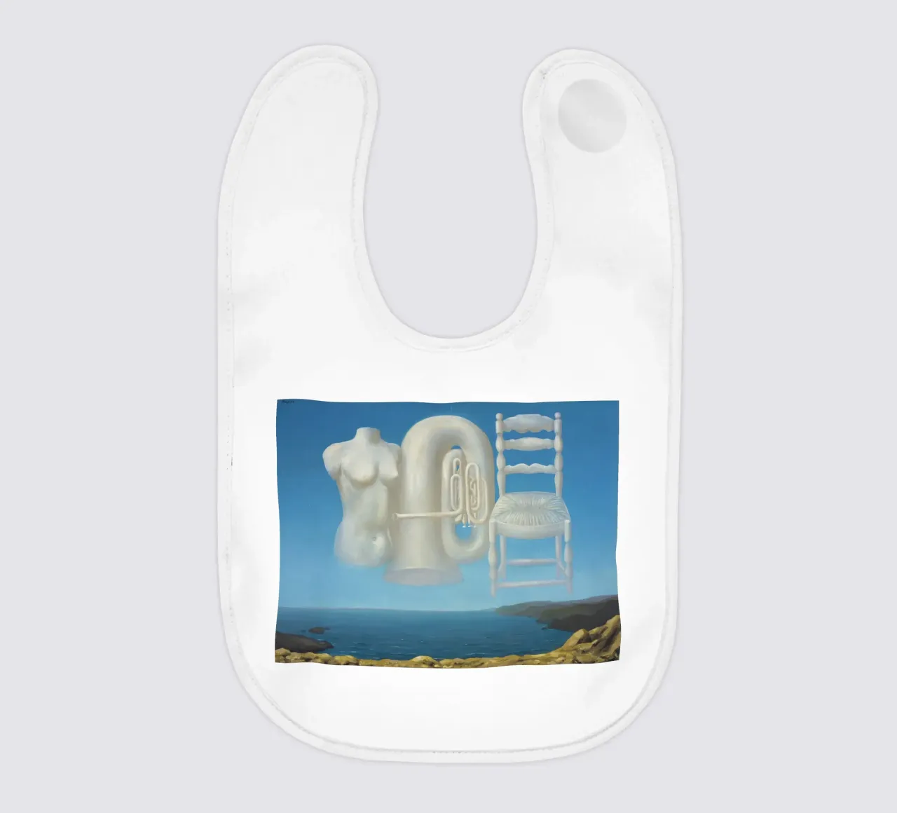 Le Temps Menaçant (Tempo minaccioso) - René Magritte bavaglino da Classic Art Prints
