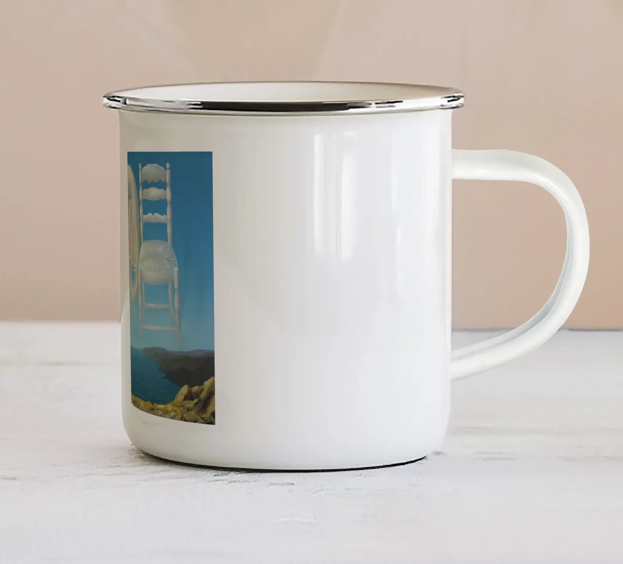Le Temps Menaçant (Tempo minaccioso) - René Magritte tazza in smalto da Classic Art Prints