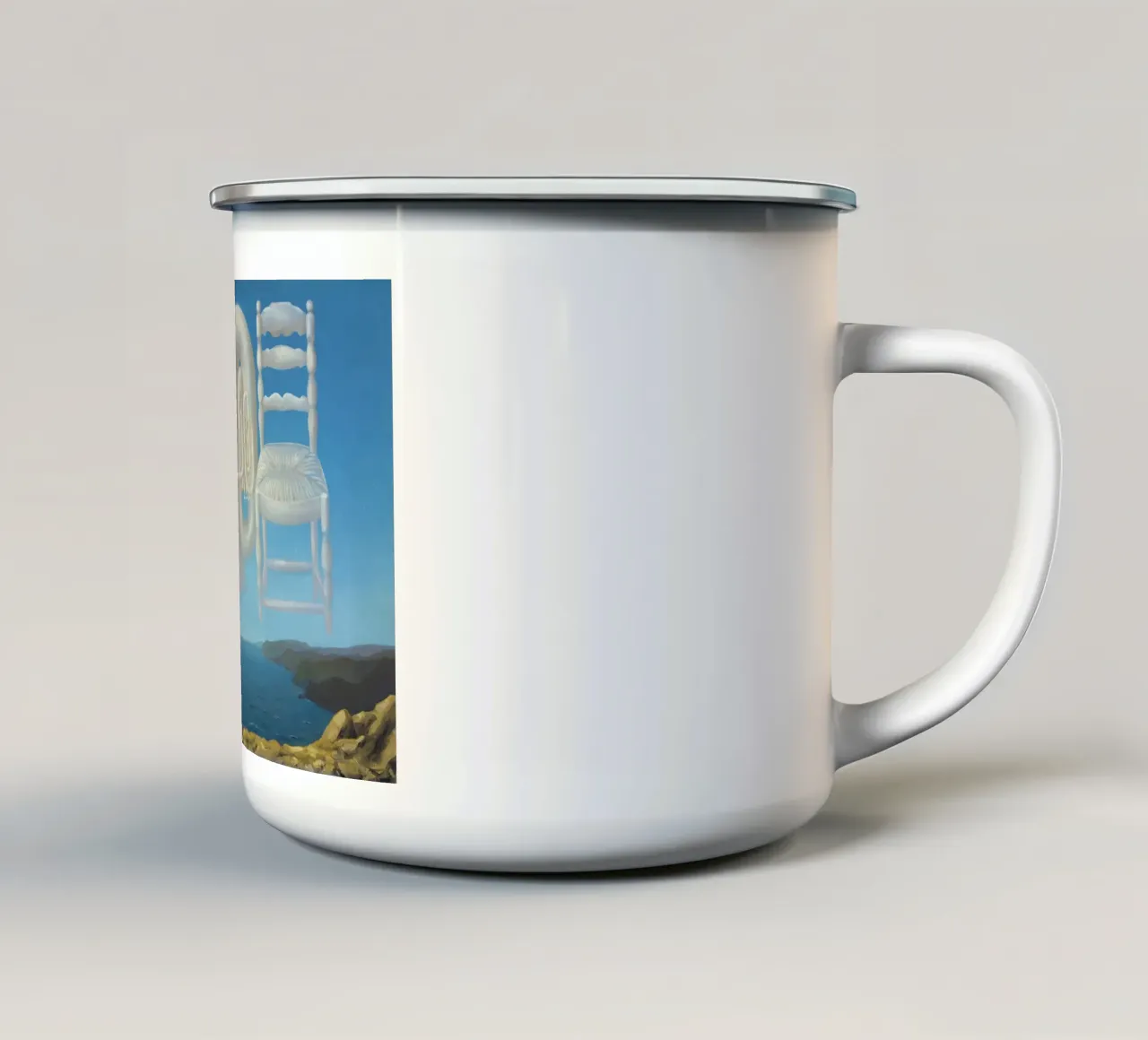 Le Temps Menaçant (Tempo minaccioso) - René Magritte tazza in smalto da Classic Art Prints