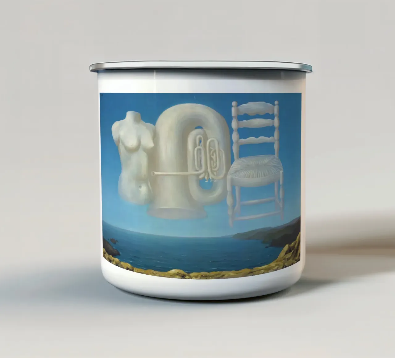 Le Temps Menaçant (Tempo minaccioso) - René Magritte tazza in smalto da Classic Art Prints