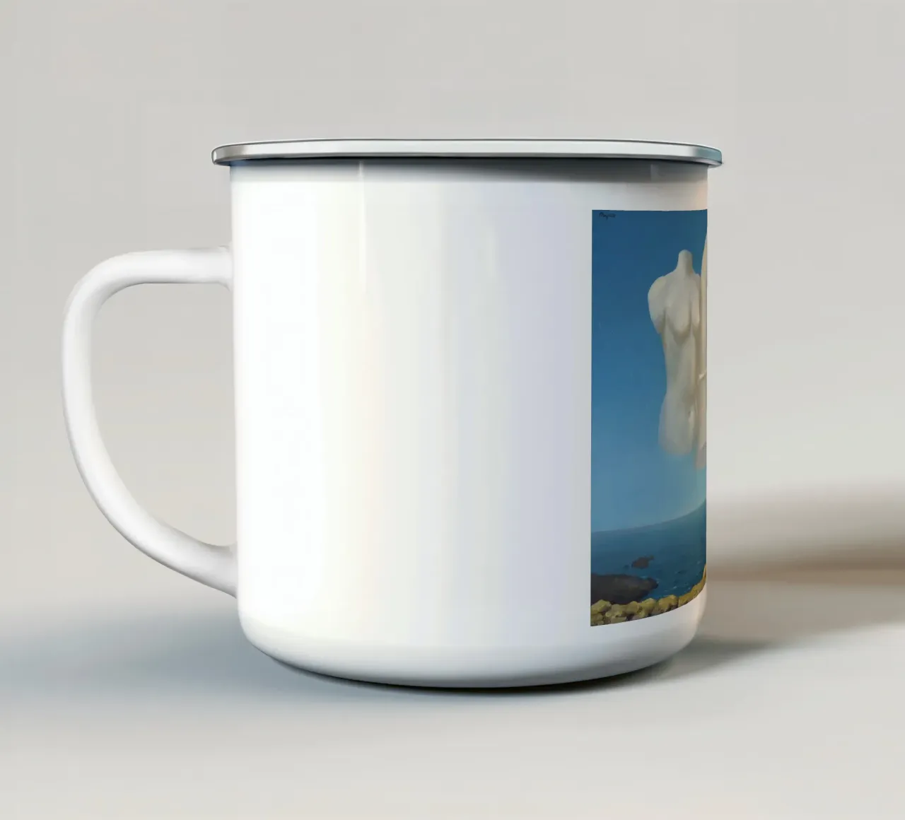 Le Temps Menaçant (Tempo minaccioso) - René Magritte tazza in smalto da Classic Art Prints
