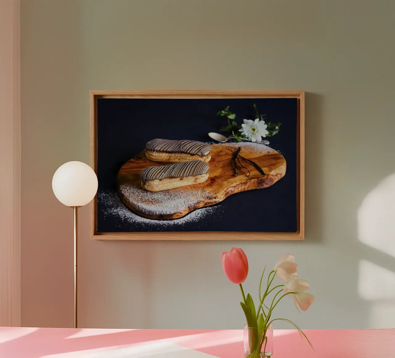 Vanille Éclairs - Kunstdruk canvas met Baklijst van jay