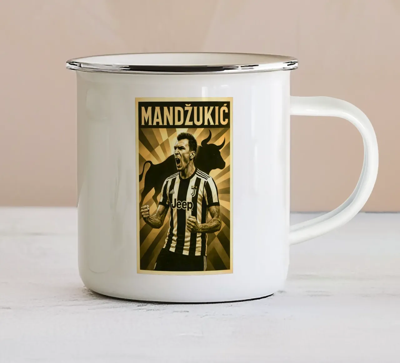 Mario Mandzukic tazza in smalto da Cyberpunk Canvas