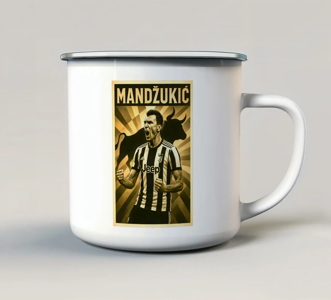 Mario Mandzukic tazza in smalto da Cyberpunk Canvas