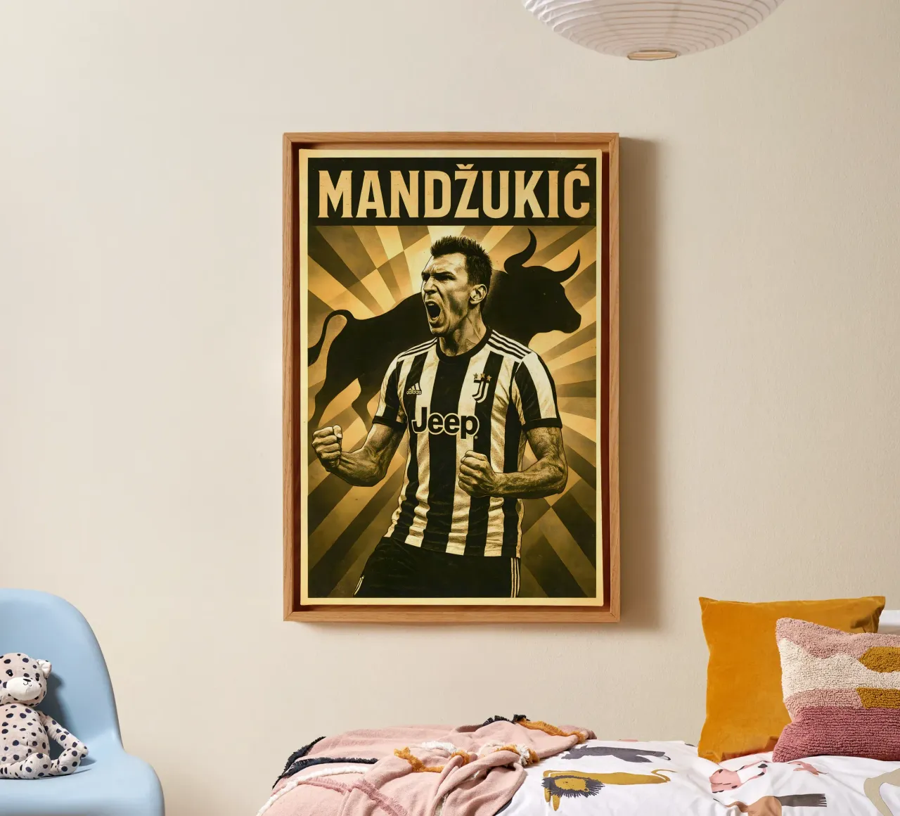 Mario Mandzukic canvas met Baklijst van Cyberpunk Canvas