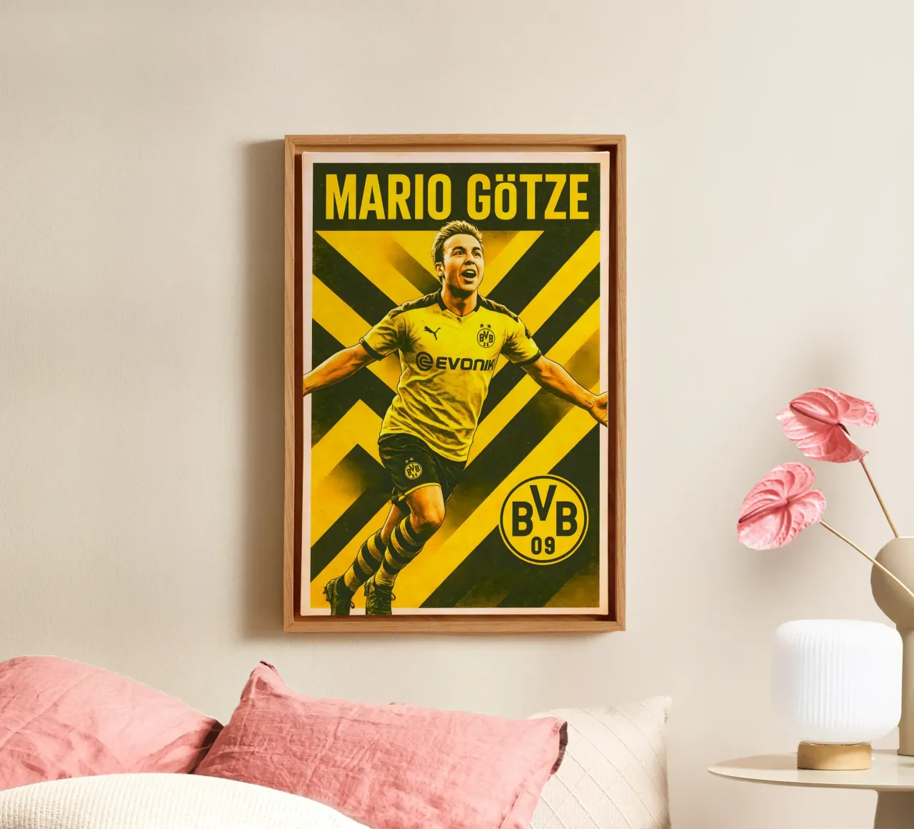 Mario Gotze canvas met Baklijst van Cyberpunk Canvas