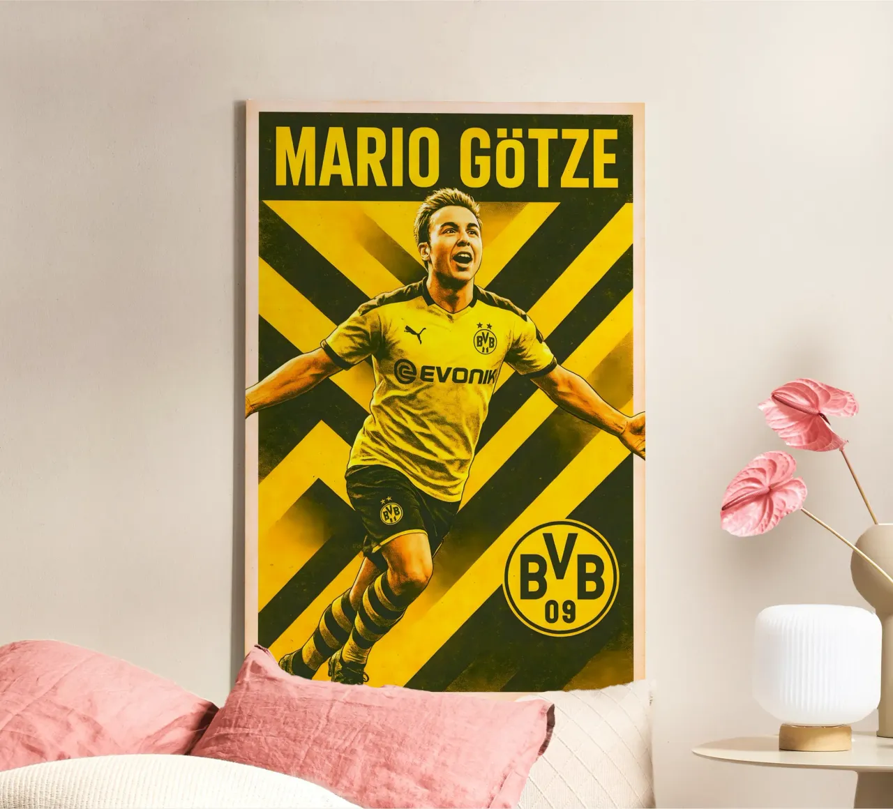 Mario Gotze canvas met Baklijst van Cyberpunk Canvas