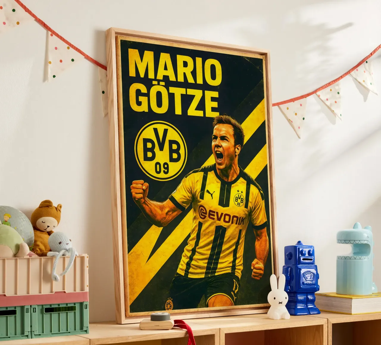 Mario Gotze canvas met Baklijst van Cyberpunk Canvas