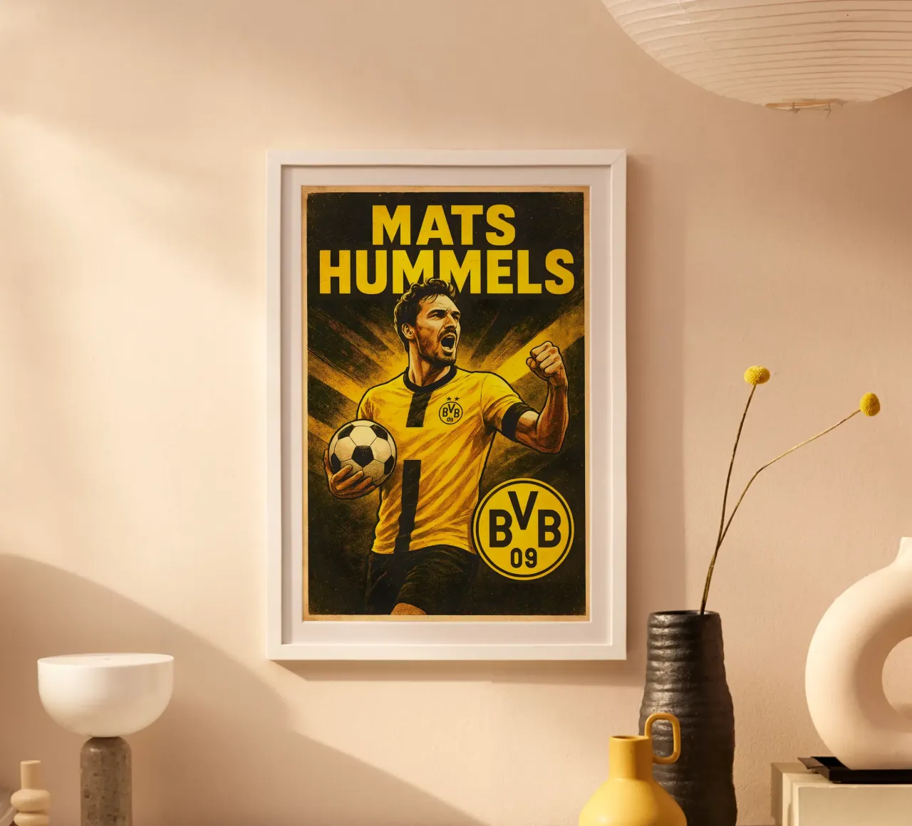 Mats Hummels poster con telaio in plastica da Cyberpunk Canvas