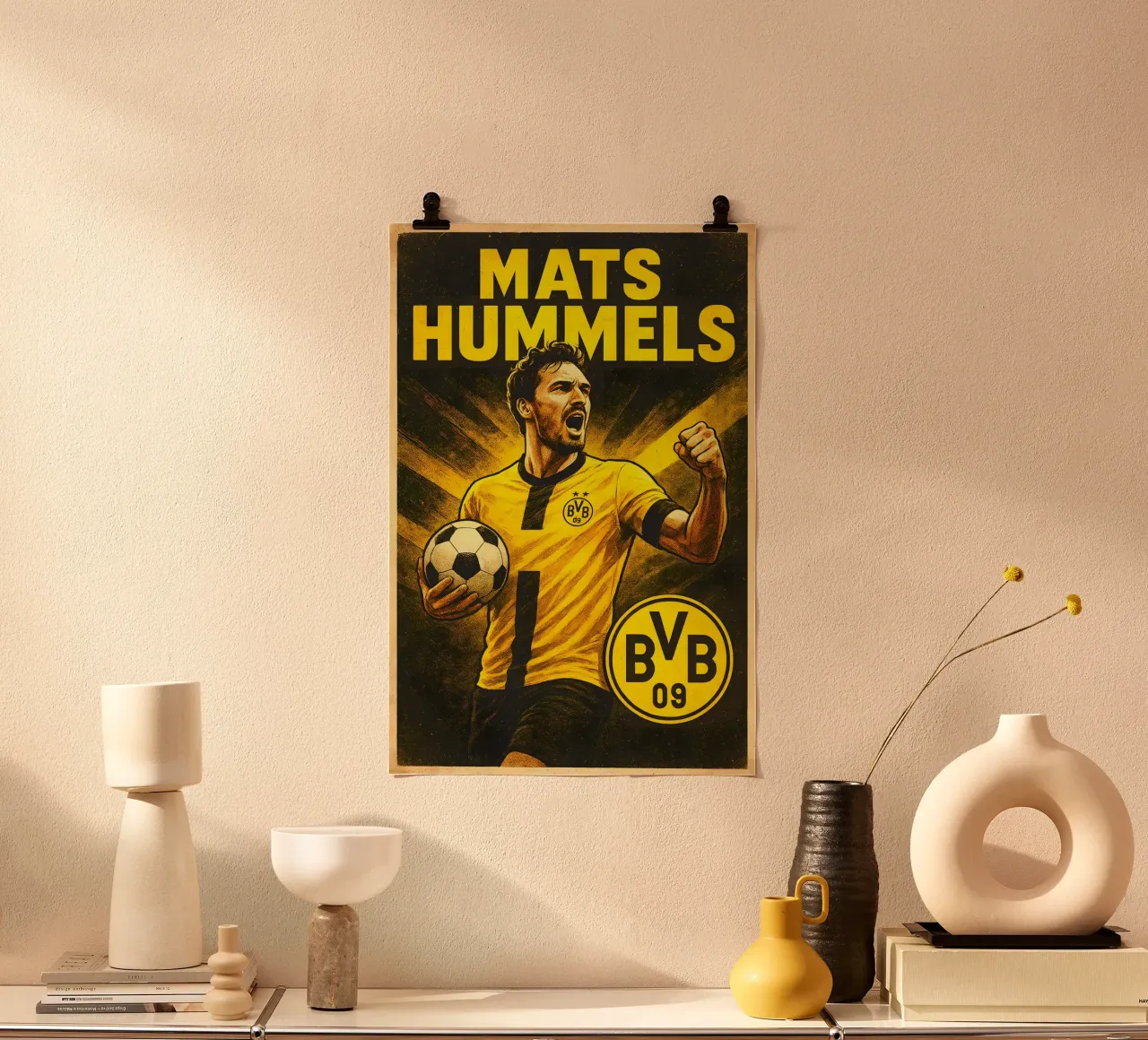 Mats Hummels poster con telaio in plastica da Cyberpunk Canvas