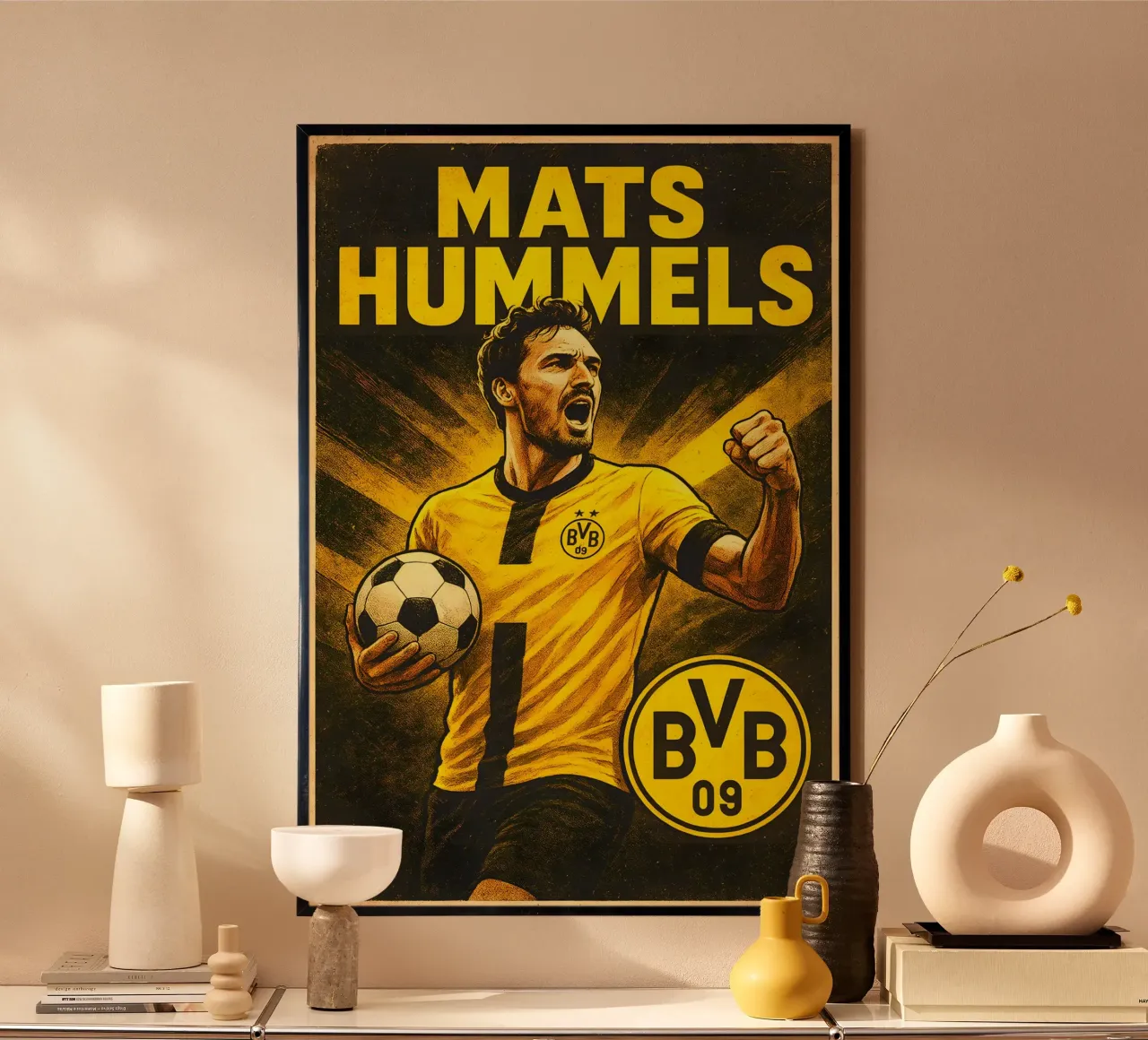 Mats Hummels poster con telaio in plastica da Cyberpunk Canvas