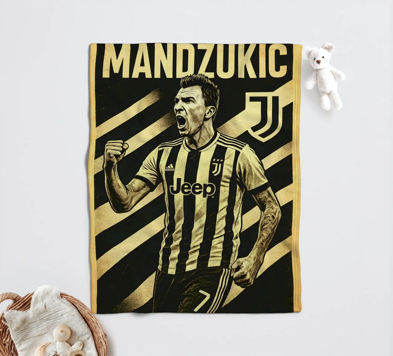 Mario Mandzukic coperta in pile da Cyberpunk Canvas