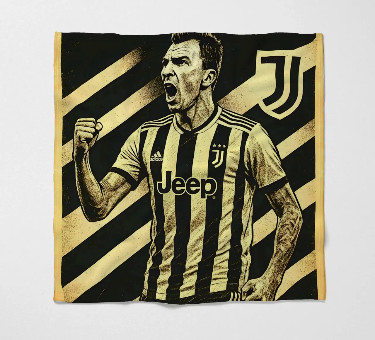 Mario Mandzukic coperta in pile da Cyberpunk Canvas