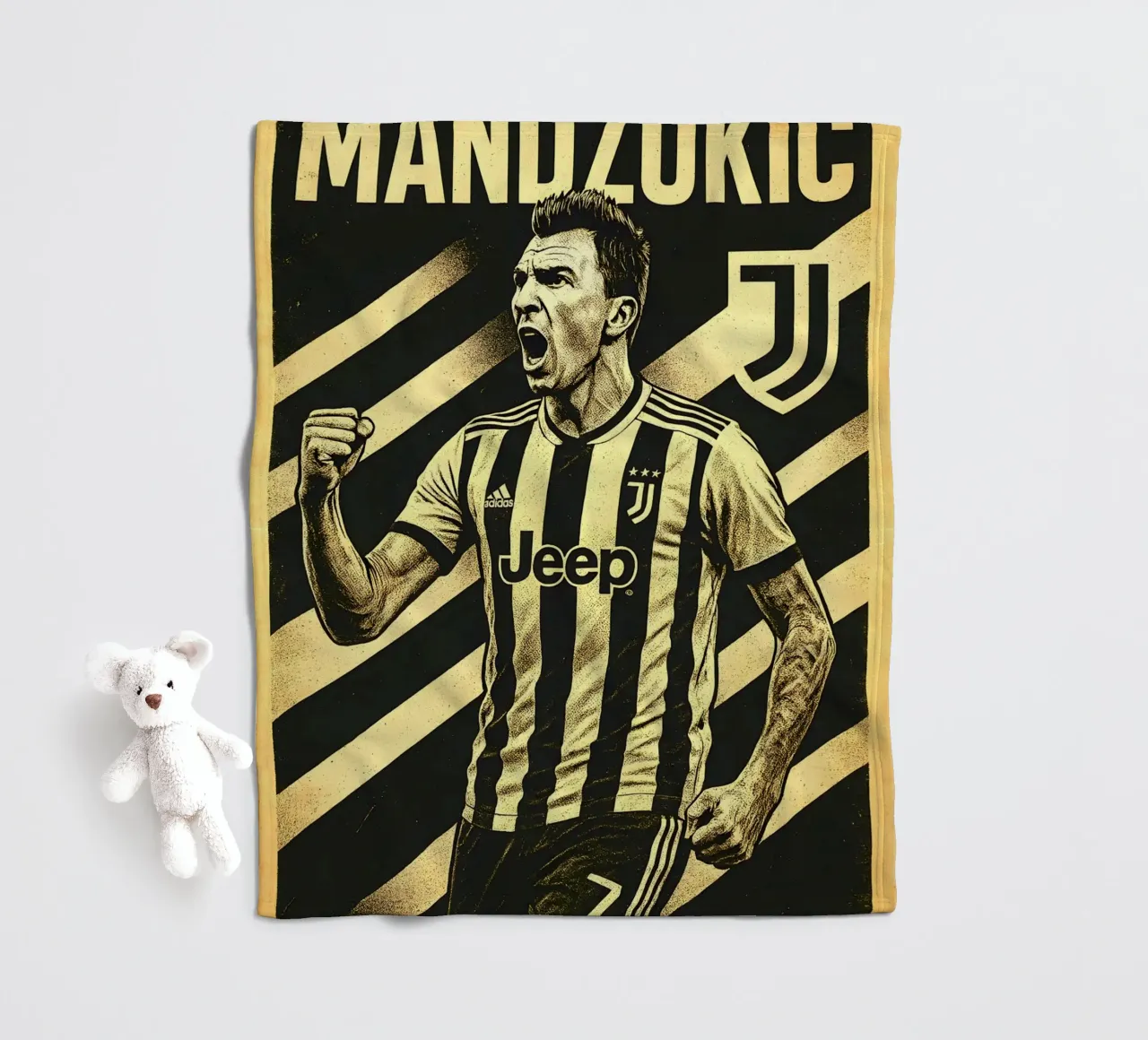 Mario Mandzukic coperta in pile da Cyberpunk Canvas