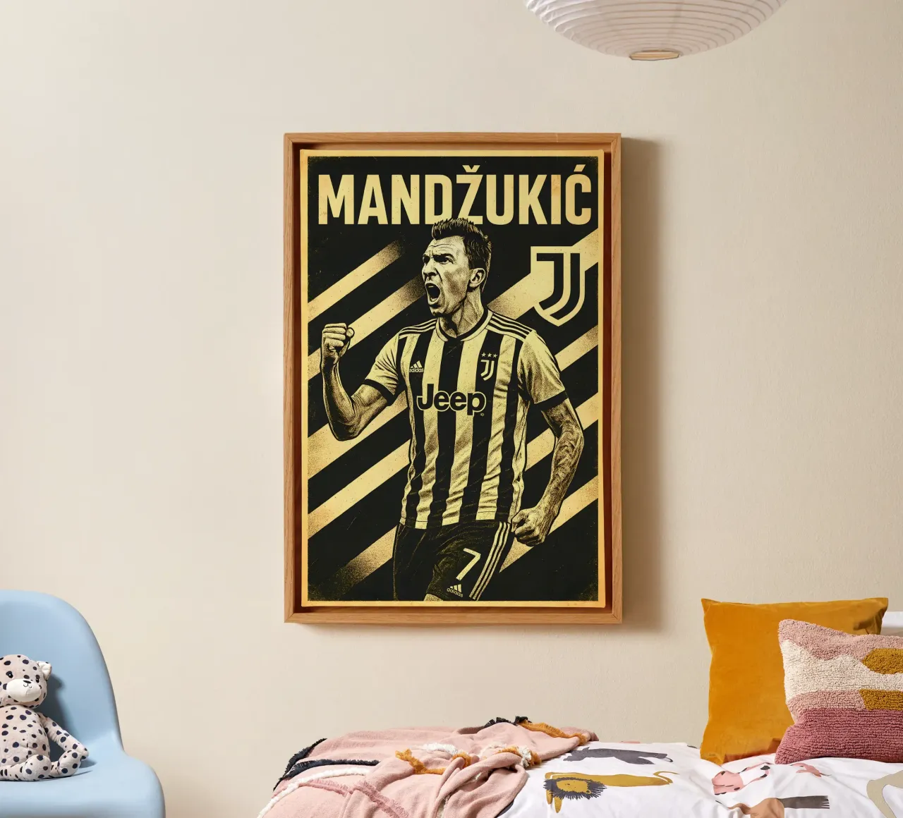 Mario Mandzukic canvas met Baklijst van Cyberpunk Canvas