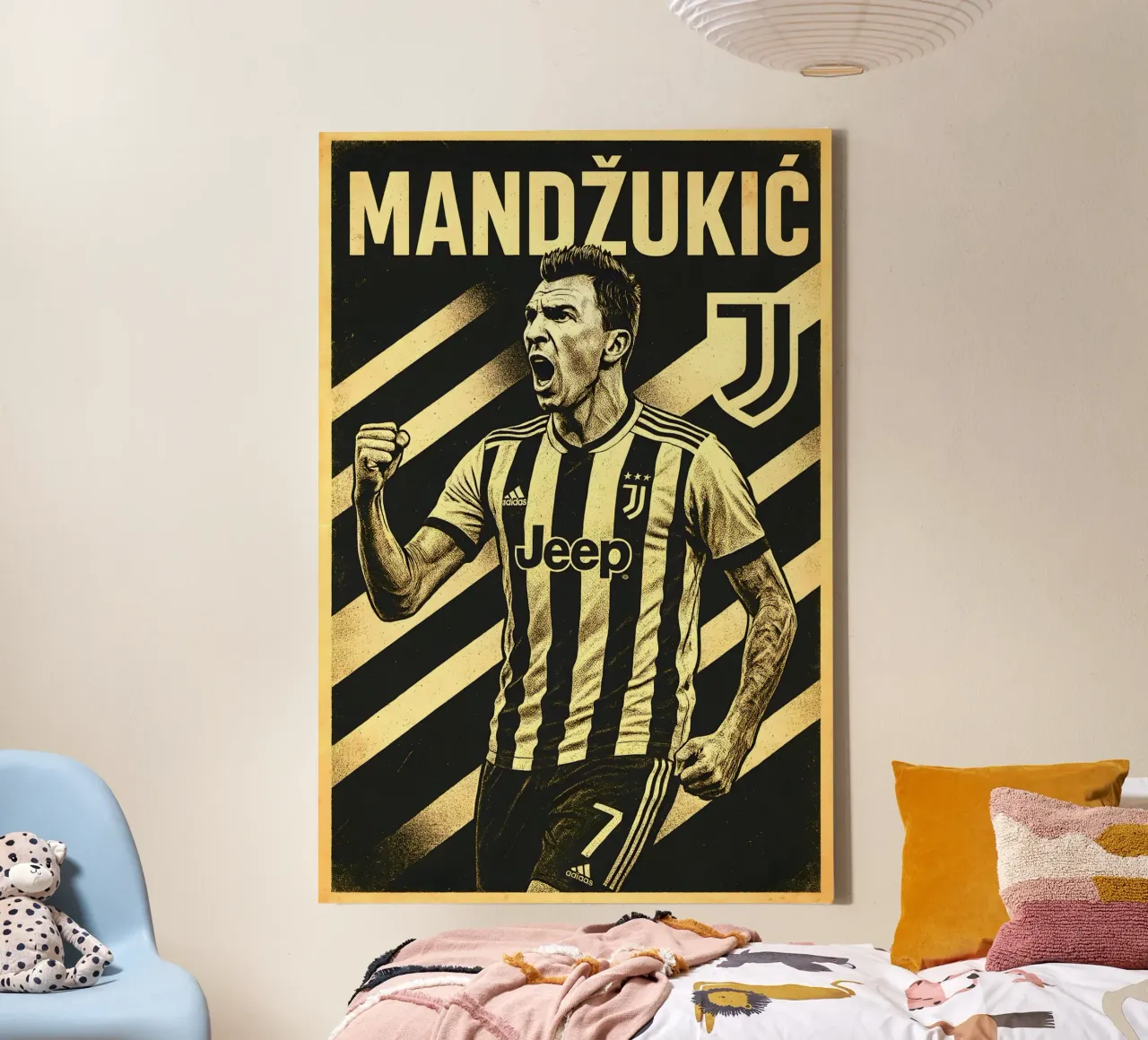 Mario Mandzukic canvas met Baklijst van Cyberpunk Canvas