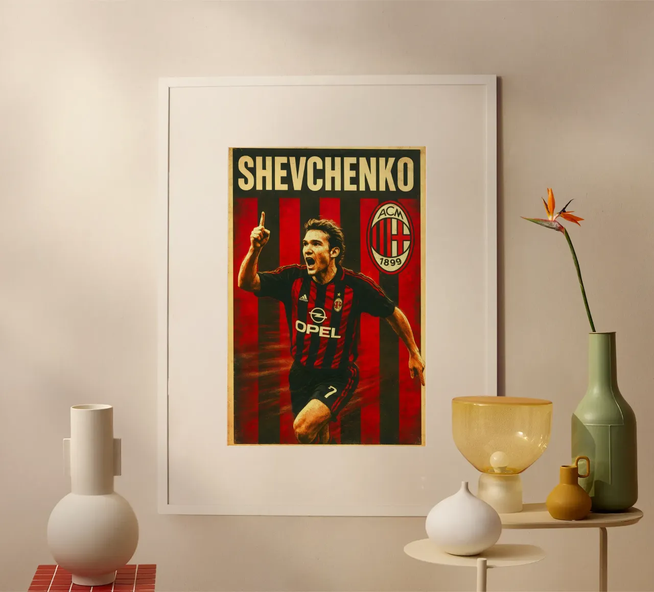 Andriy Shevchenko poster con telaio in plastica da Cyberpunk Canvas