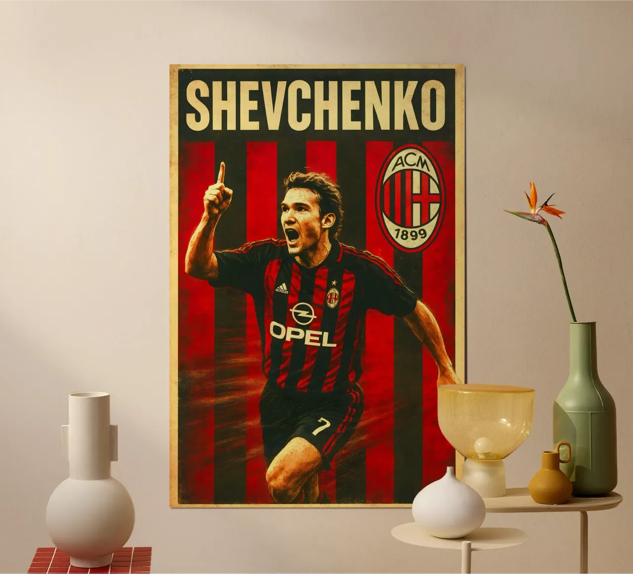 Andriy Shevchenko poster con telaio in plastica da Cyberpunk Canvas