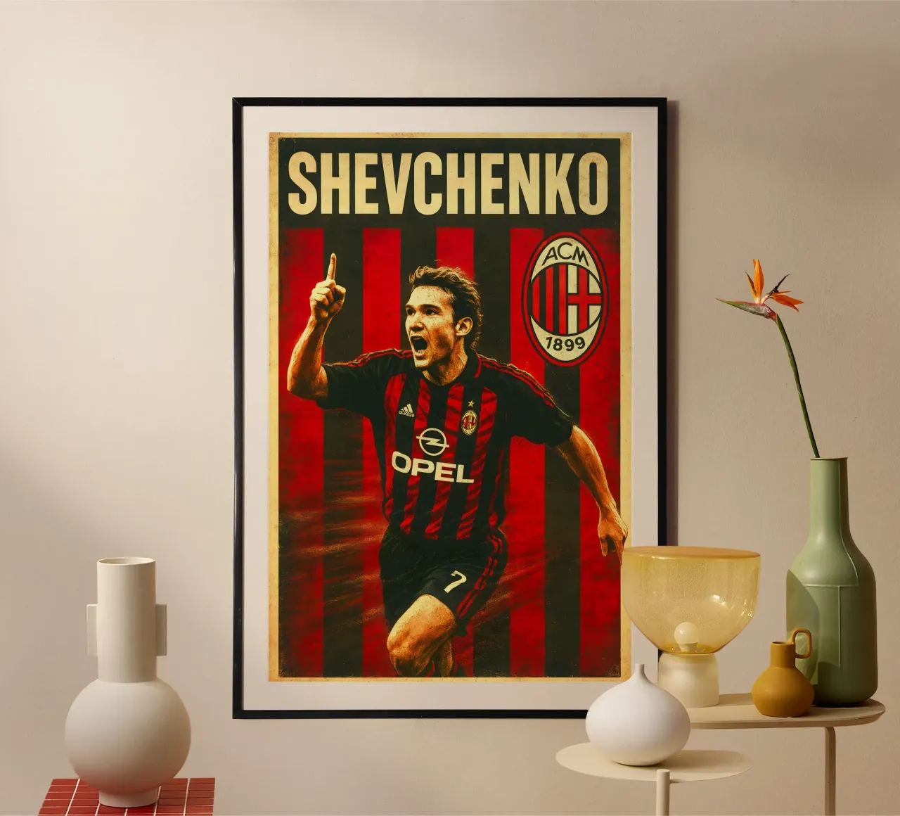 Andriy Shevchenko poster con telaio in plastica da Cyberpunk Canvas