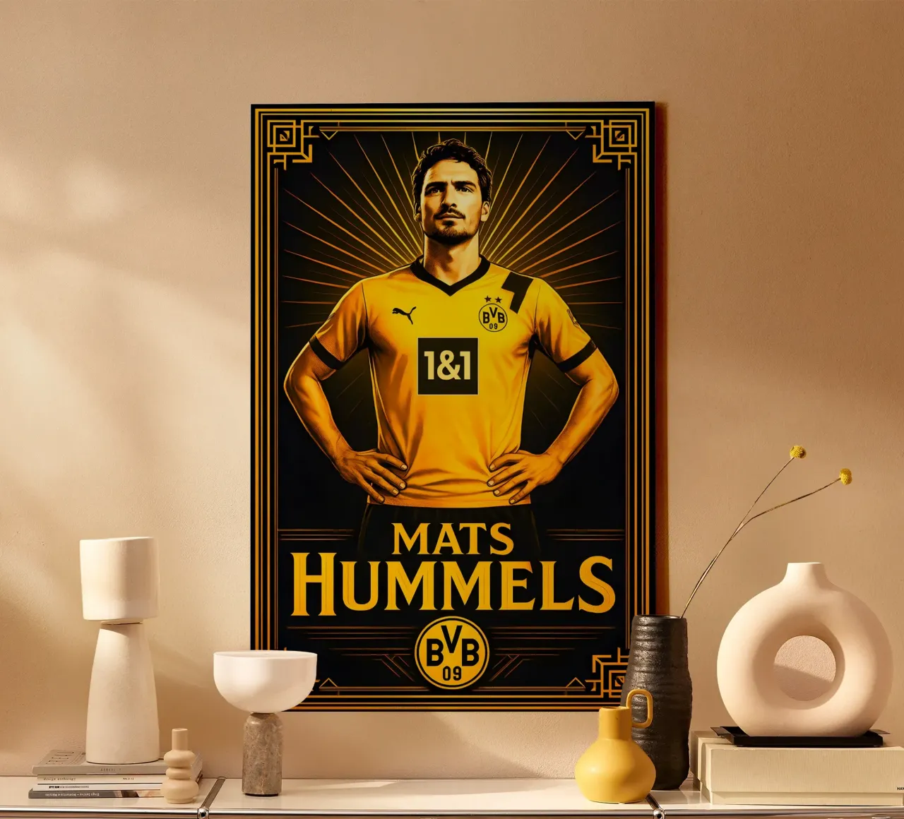 Mats Hummels canvas met Baklijst van Cyberpunk Canvas