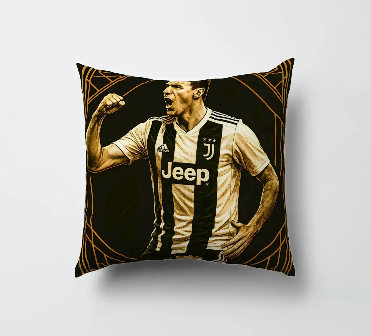 Mario Mandzukic cuscino da Cyberpunk Canvas