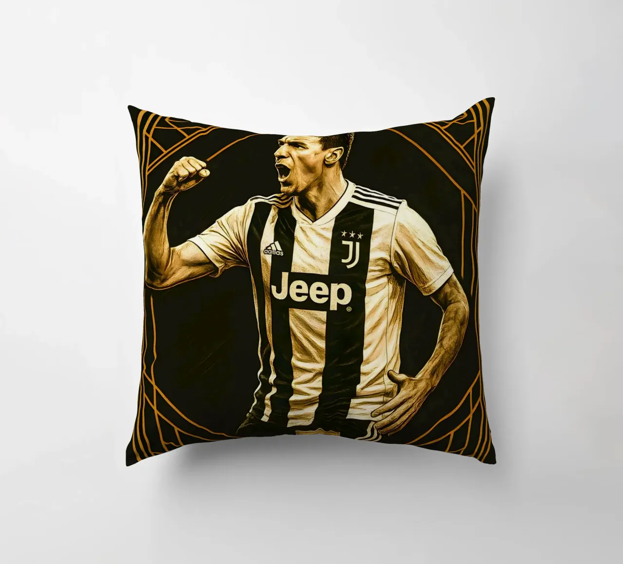 Mario Mandzukic cuscino da Cyberpunk Canvas
