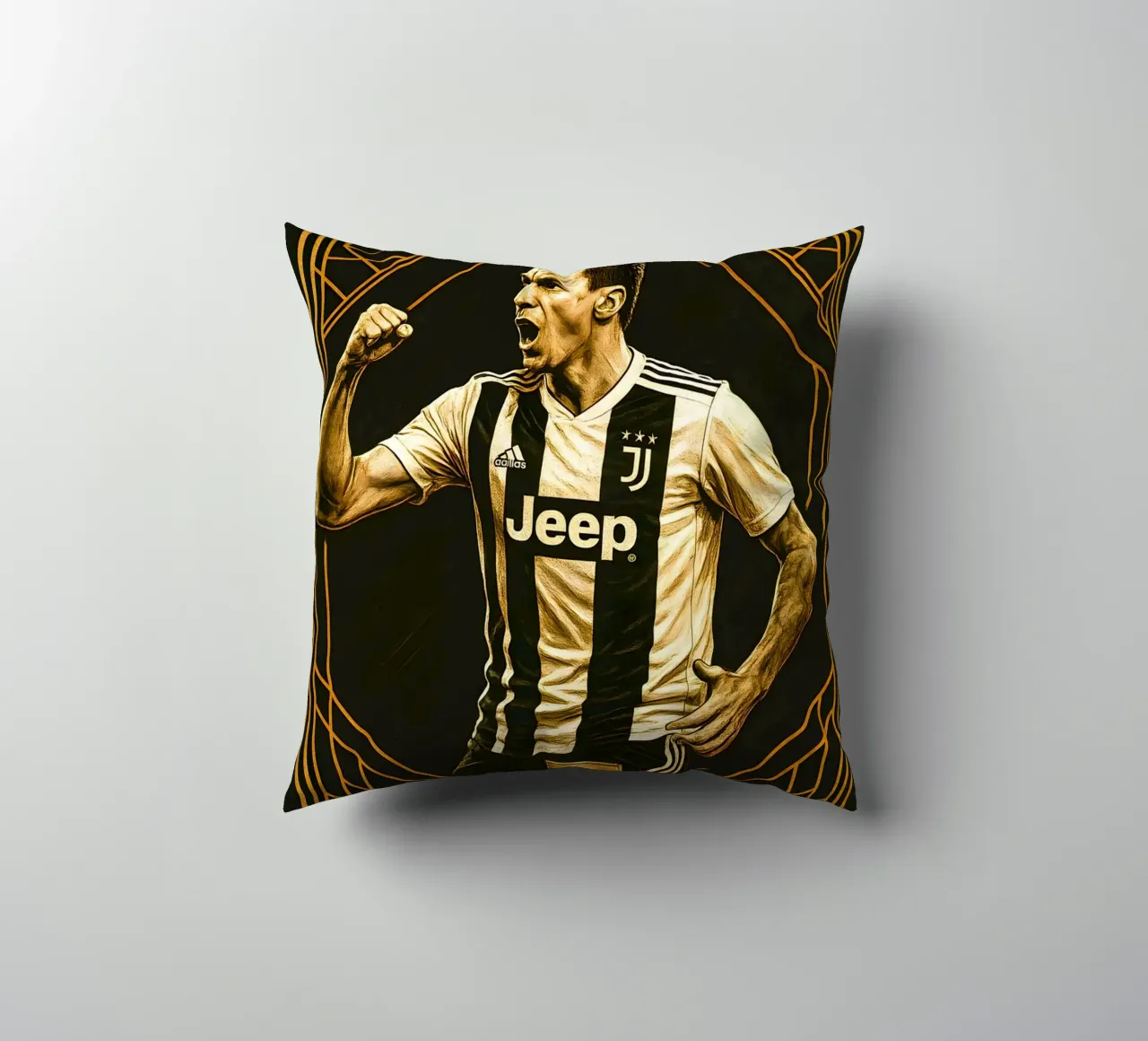 Mario Mandzukic cuscino da Cyberpunk Canvas