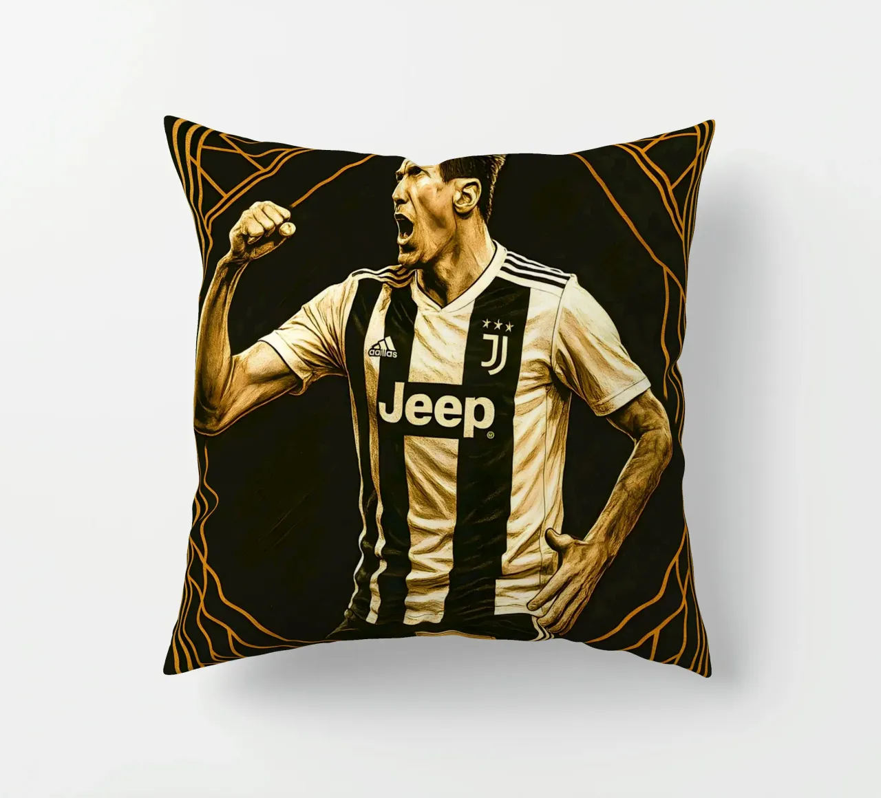 Mario Mandzukic cuscino da Cyberpunk Canvas