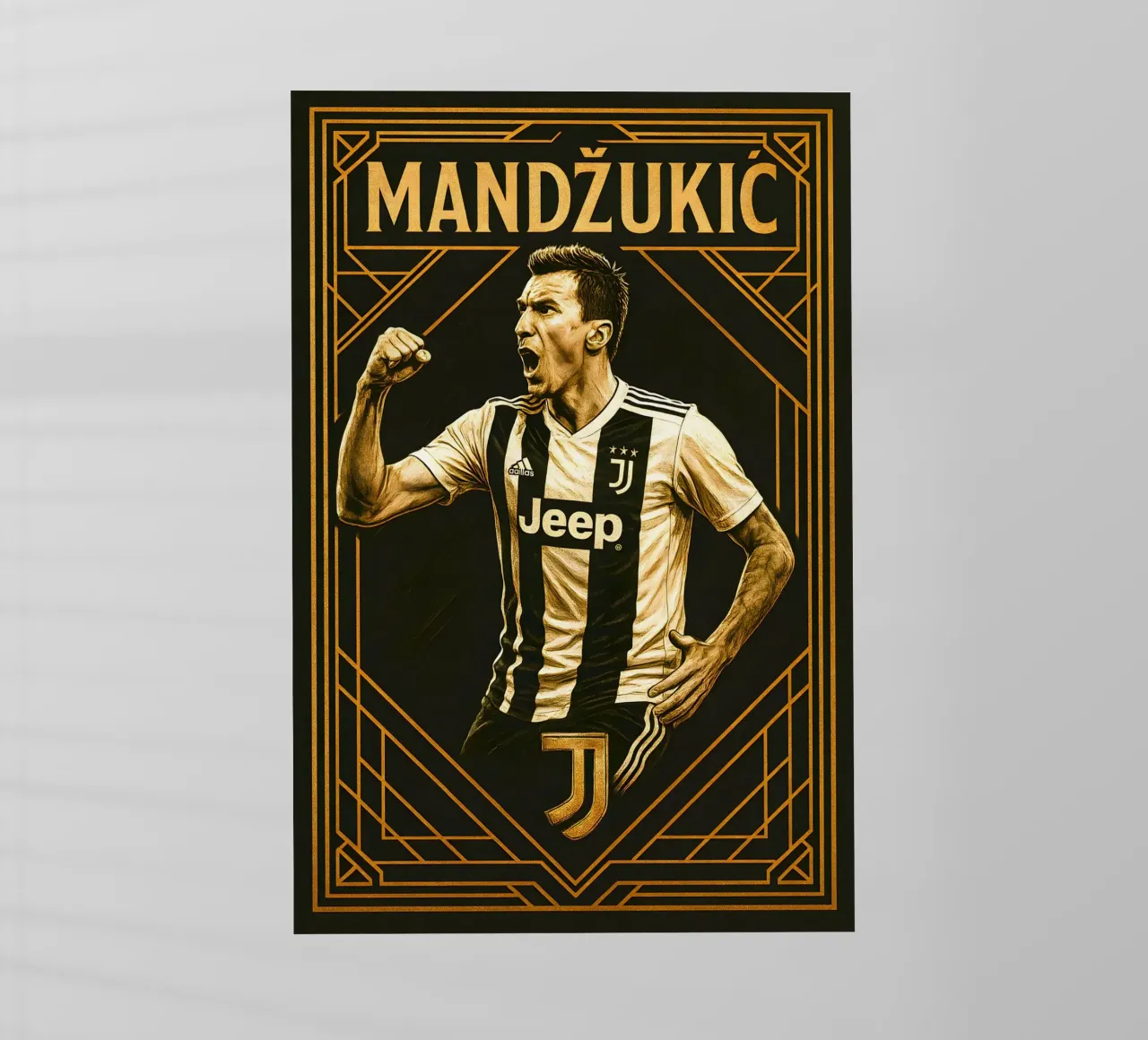 Mario Mandzukic pellicola backlit da Cyberpunk Canvas