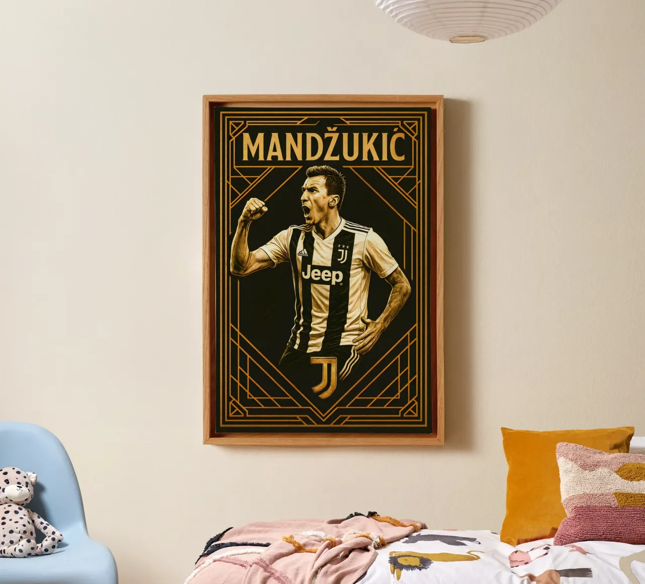 Mario Mandzukic tela con Cornice a cassetta da Cyberpunk Canvas