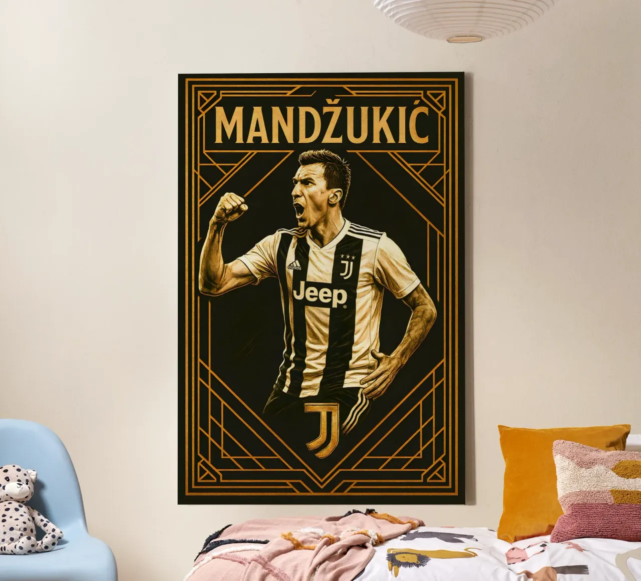 Mario Mandzukic tela con Cornice a cassetta da Cyberpunk Canvas