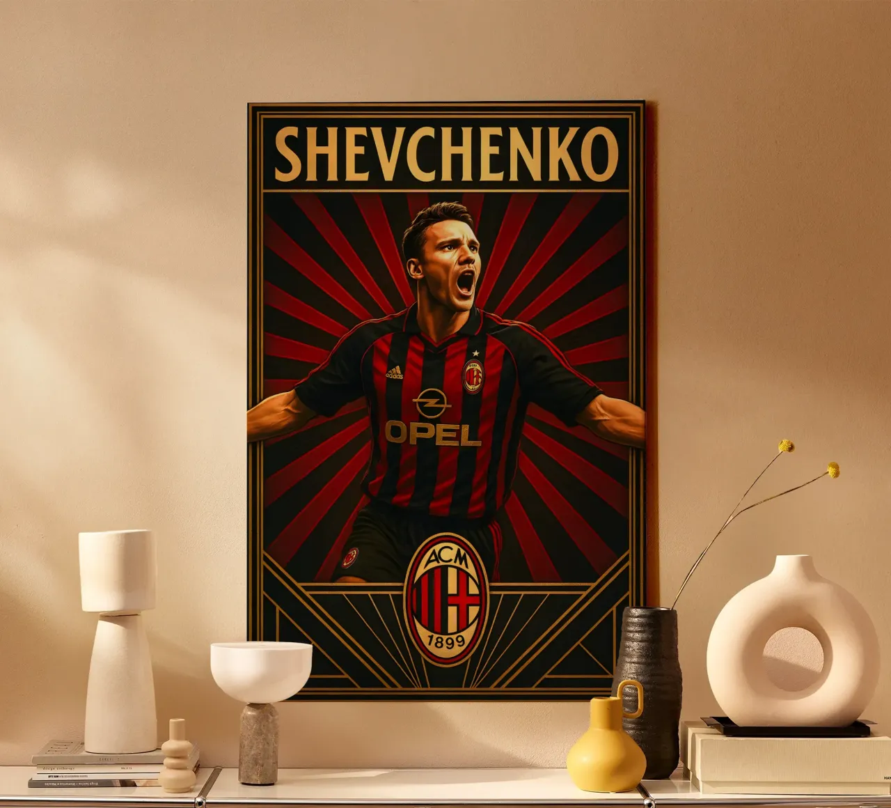 Andriy Shevchenko lienzo con Marco flotante de Cyberpunk Canvas