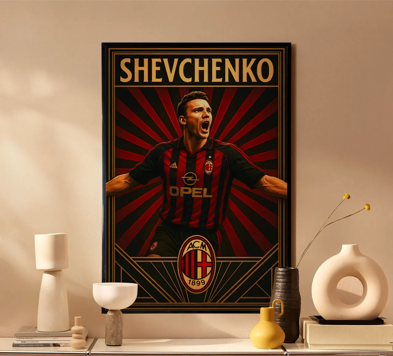 Andriy Shevchenko poster con telaio in plastica da Cyberpunk Canvas