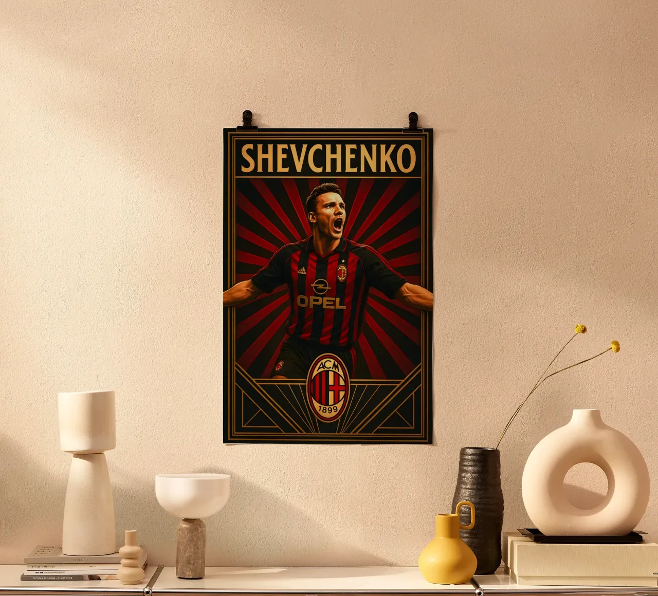Andriy Shevchenko poster con telaio in plastica da Cyberpunk Canvas