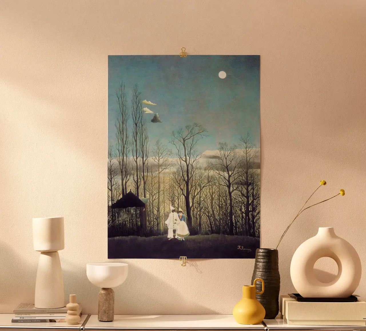 Noche de carnaval (1886) - Henri Rousseau poster con marco de madera de Jolie Prints