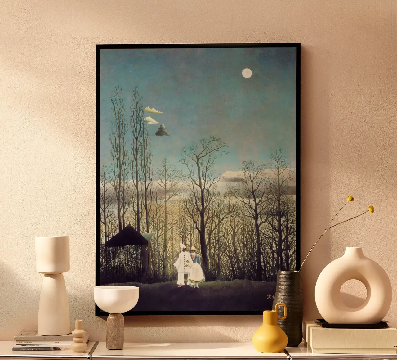 Noche de carnaval (1886) - Henri Rousseau poster con marco de madera de Jolie Prints