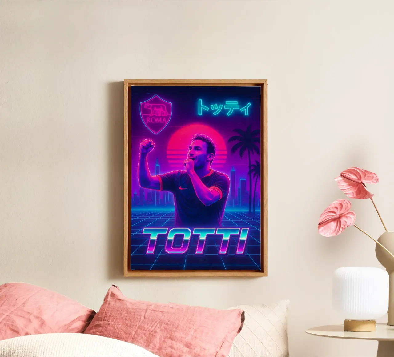 Francesco Totti tela con Cornice a cassetta da Cyberpunk Canvas
