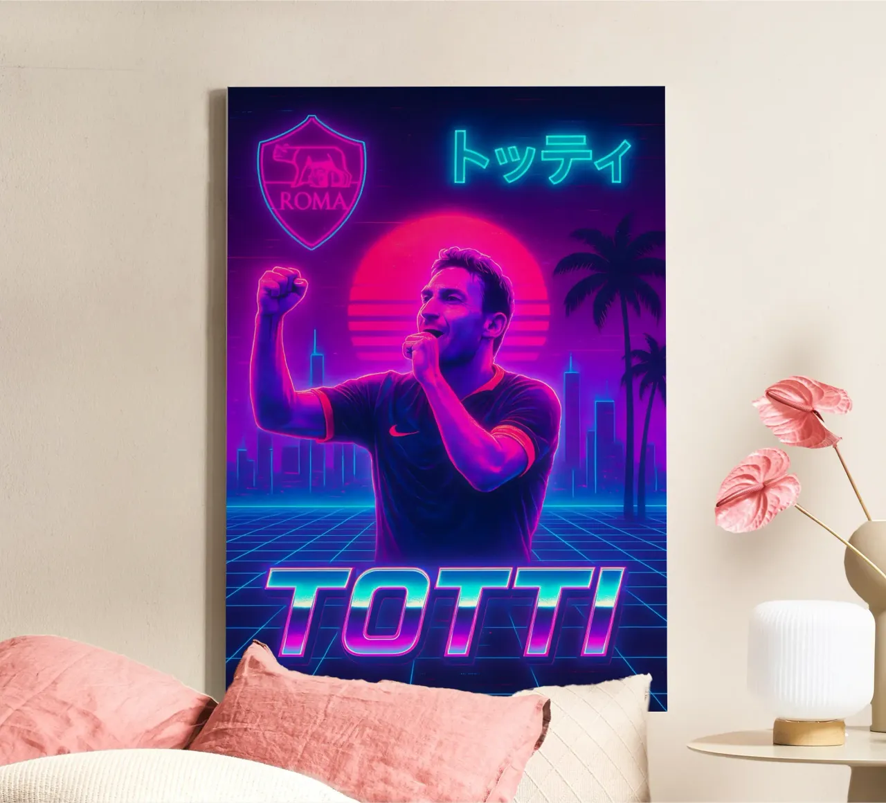 Francesco Totti tela con Cornice a cassetta da Cyberpunk Canvas