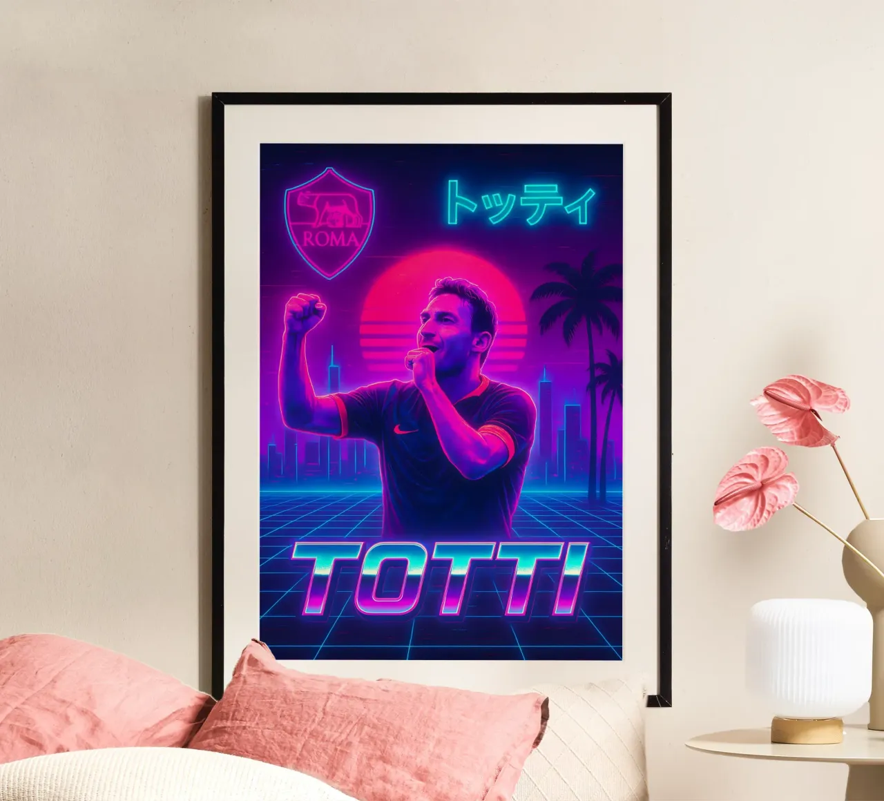 Francesco Totti poster con telaio in alluminio da Cyberpunk Canvas