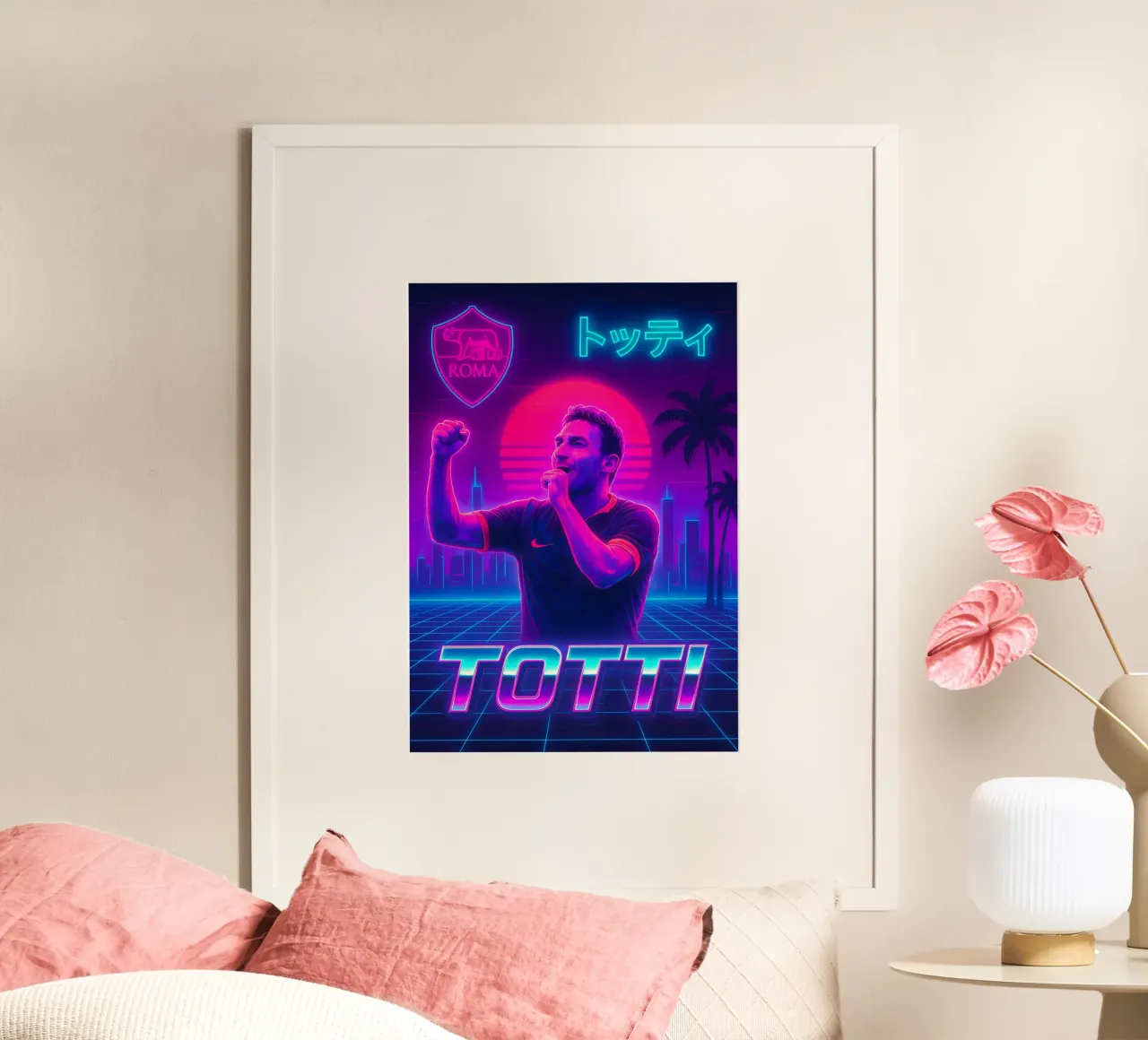 Francesco Totti poster con telaio in alluminio da Cyberpunk Canvas