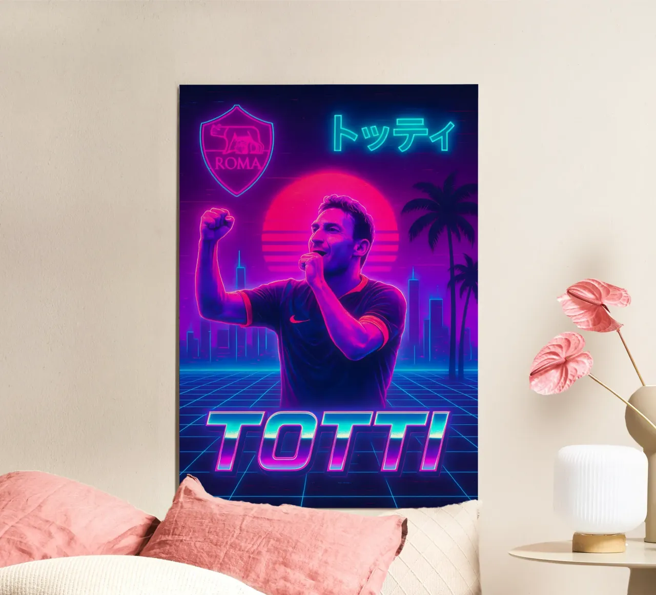 Francesco Totti poster con telaio in alluminio da Cyberpunk Canvas