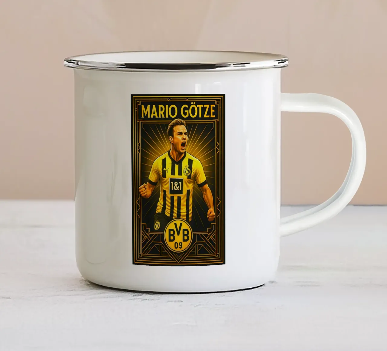 Mario Gotze tazza in smalto da Cyberpunk Canvas