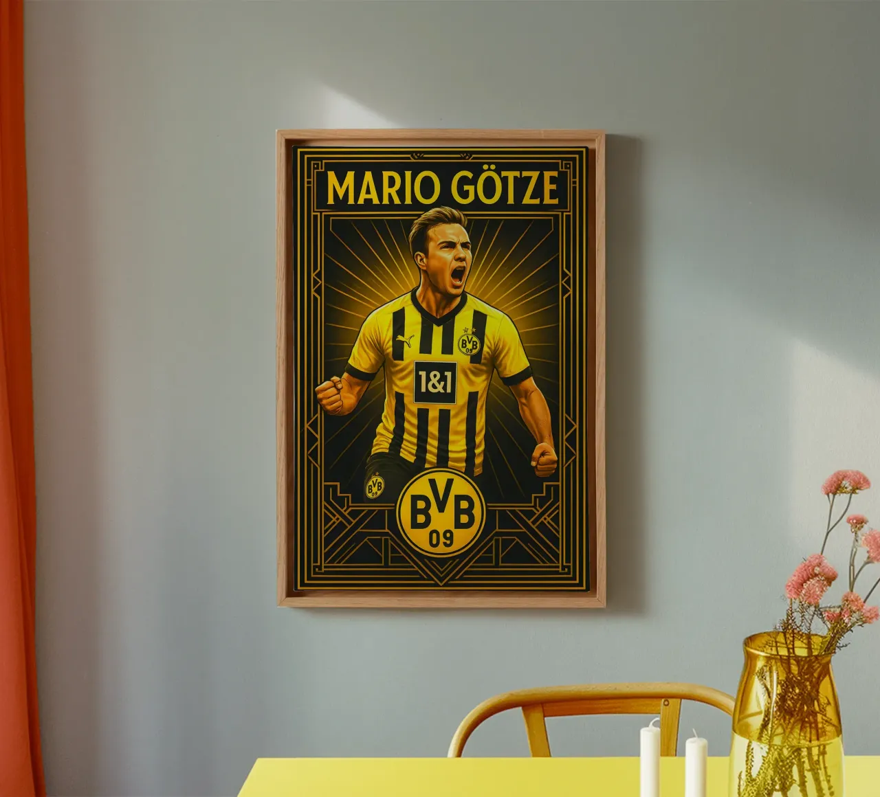 Mario Gotze tela con Cornice a cassetta da Cyberpunk Canvas
