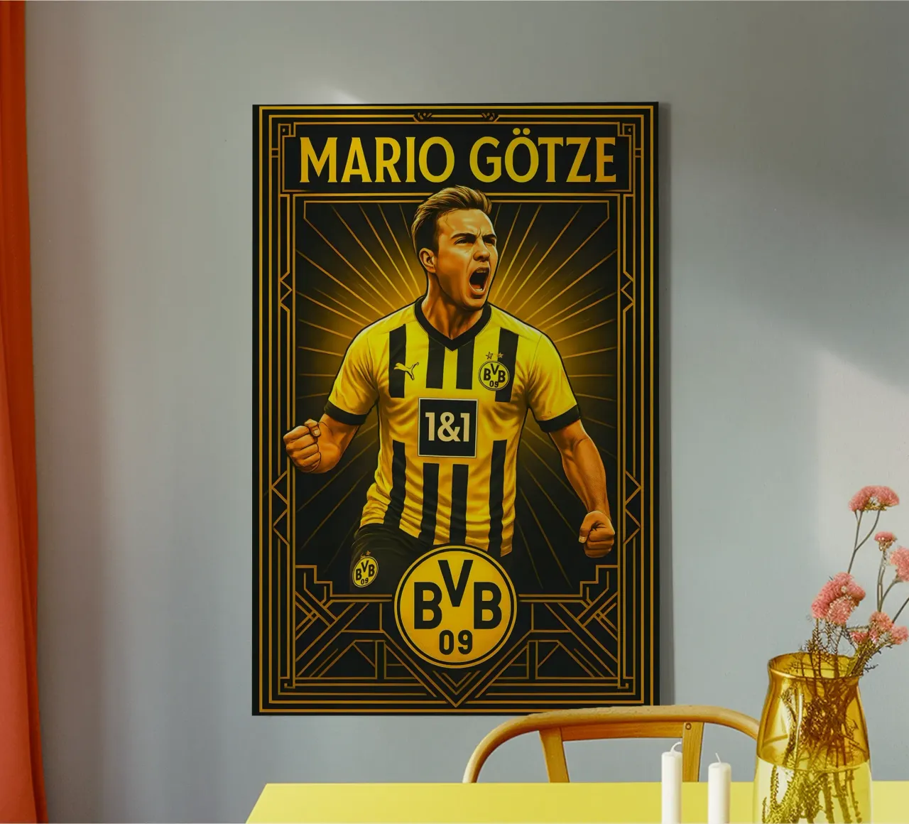 Mario Gotze tela con Cornice a cassetta da Cyberpunk Canvas